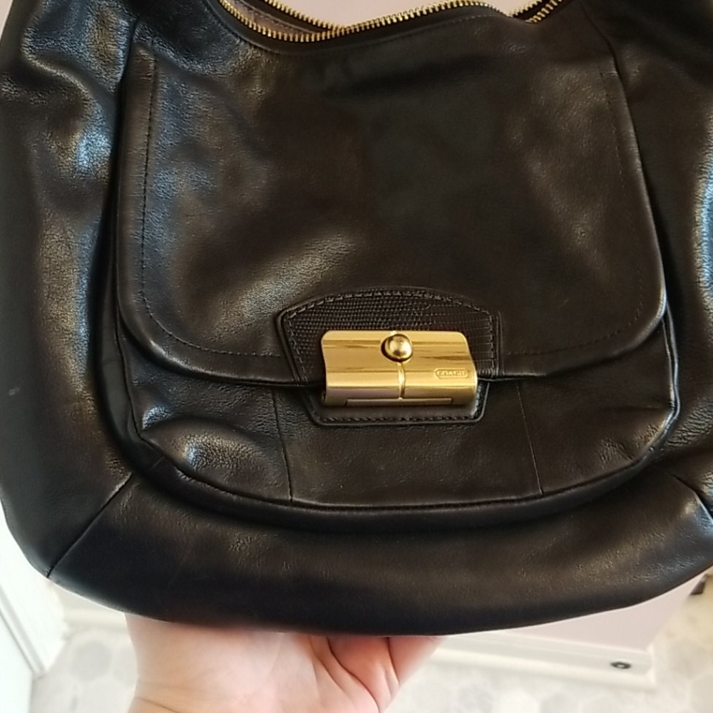 COACH black leather handbag - Picture 8 of 12